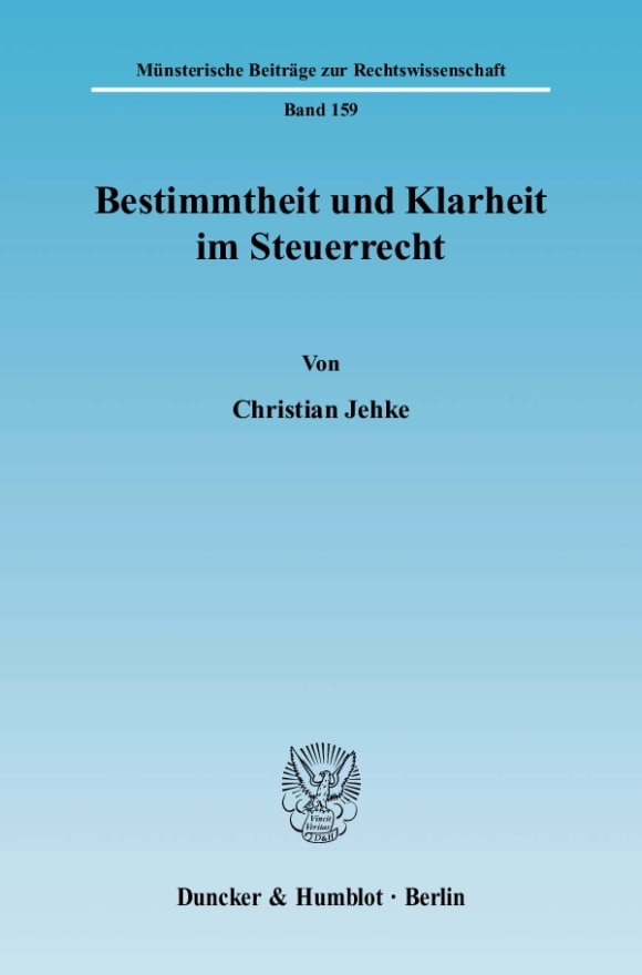 Cover Bestimmtheit und Klarheit im Steuerrecht