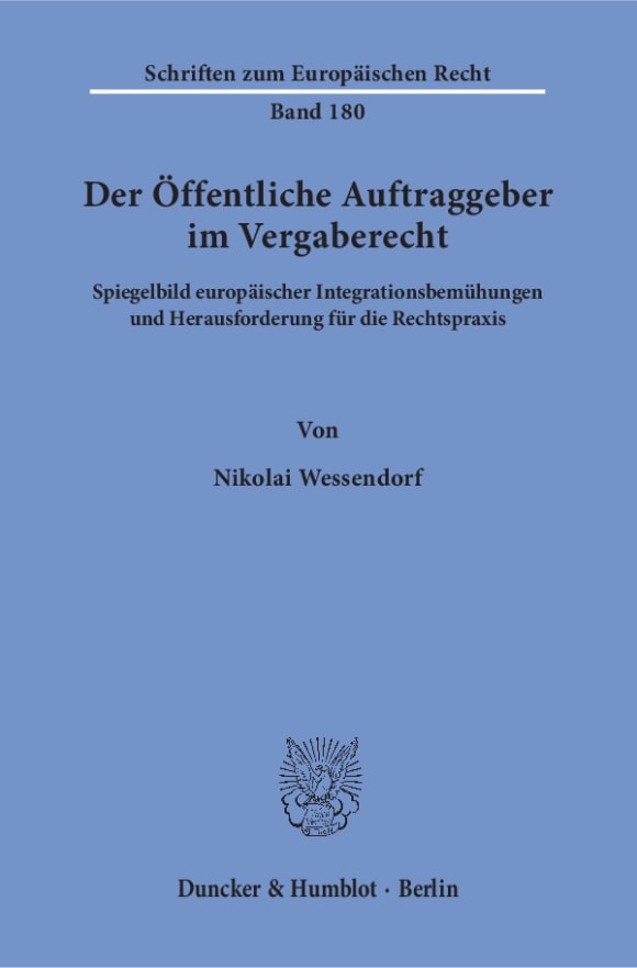 Cover Der Öffentliche Auftraggeber im Vergaberecht