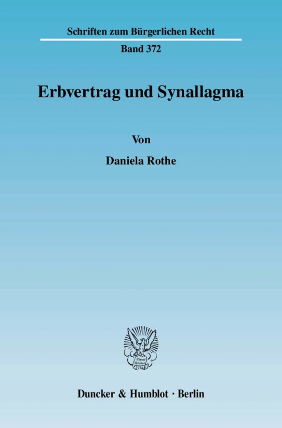 Cover Erbvertrag und Synallagma