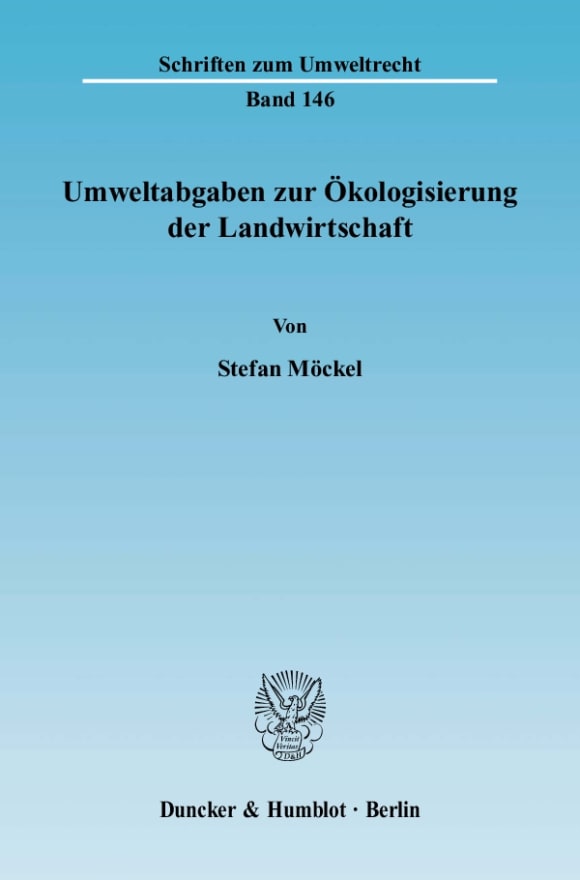 Cover Umweltabgaben zur Ökologisierung der Landwirtschaft