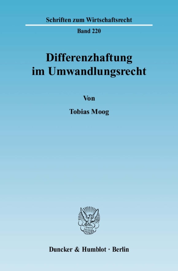 Cover Differenzhaftung im Umwandlungsrecht