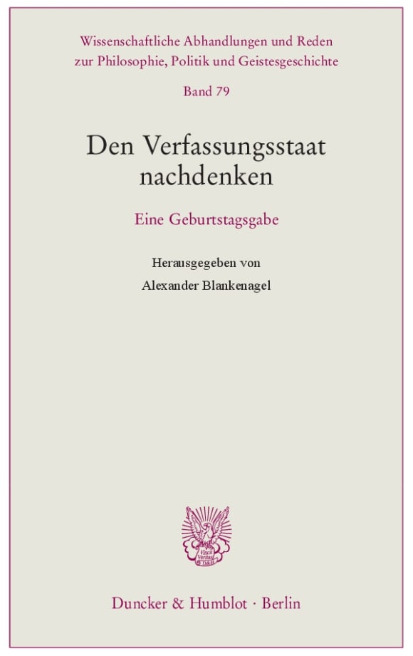 Cover Den Verfassungsstaat nachdenken