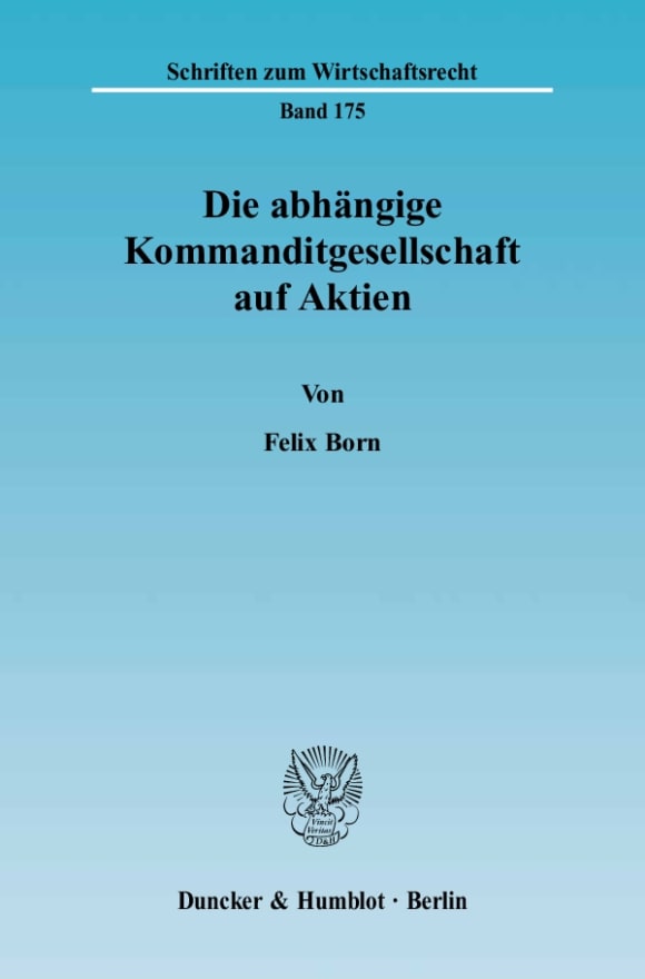 Cover Die abhängige Kommanditgesellschaft auf Aktien