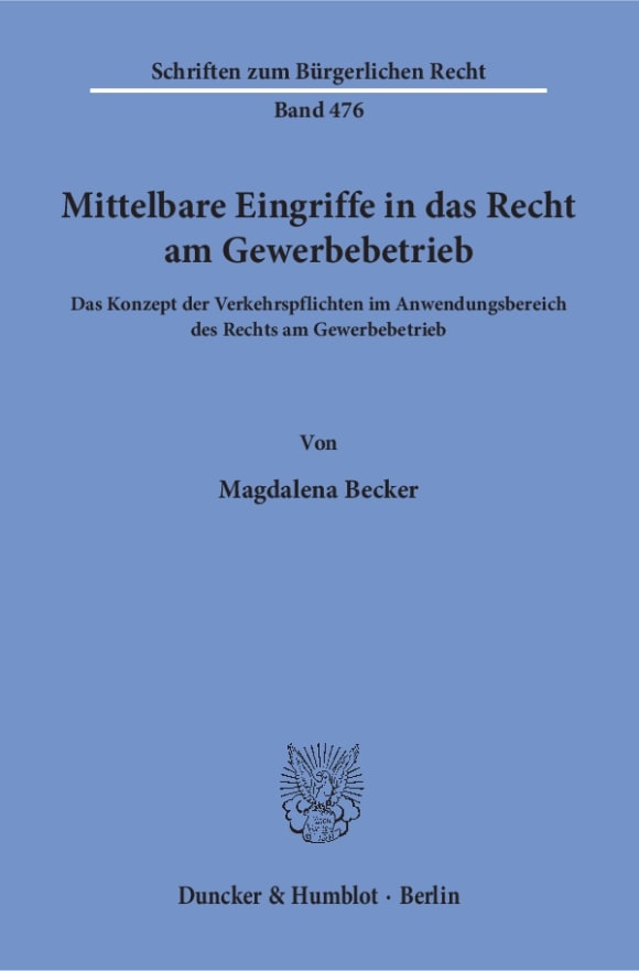 Cover Mittelbare Eingriffe in das Recht am Gewerbebetrieb