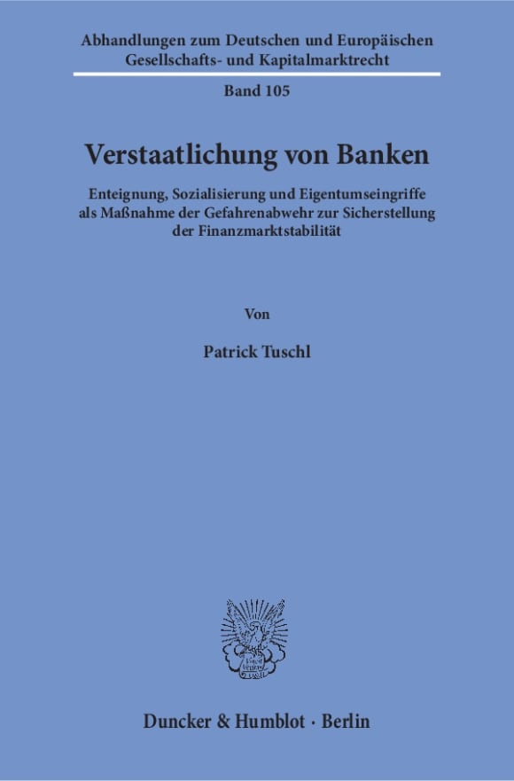 Cover Verstaatlichung von Banken