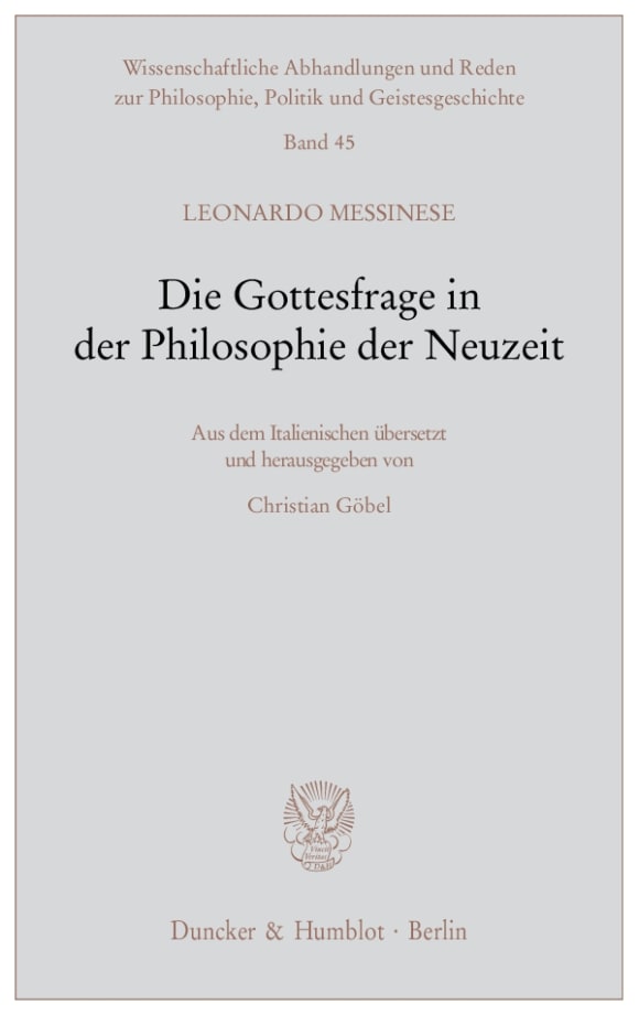 Cover Die Gottesfrage in der Philosophie der Neuzeit