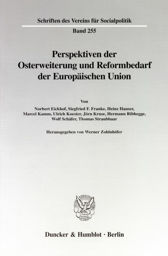 Cover Perspektiven der Osterweiterung und Reformbedarf der Europäischen Union