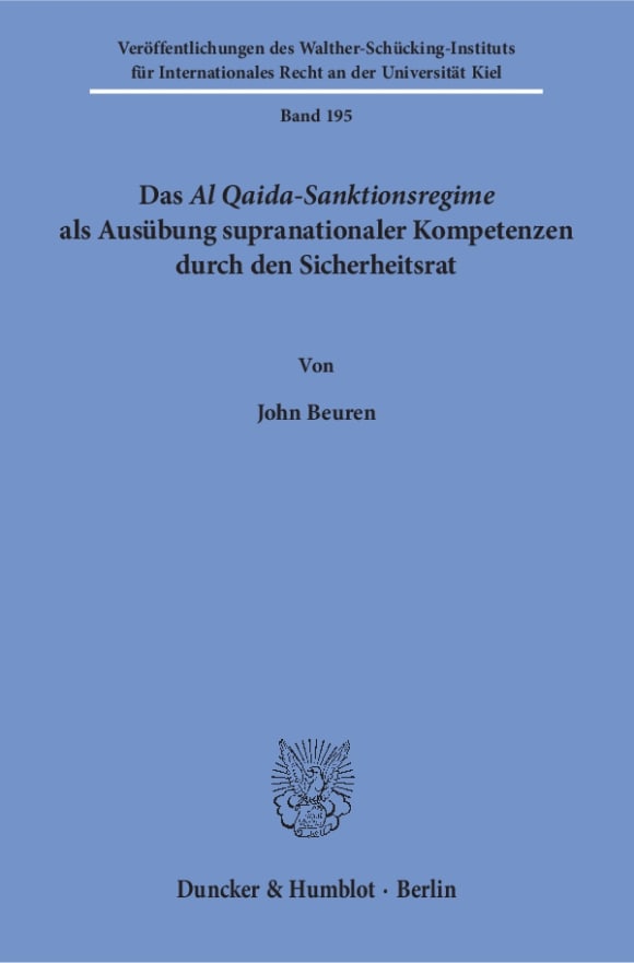 Cover Das Al Qaida-Sanktionsregime als Ausübung supranationaler Kompetenzen durch den Sicherheitsrat