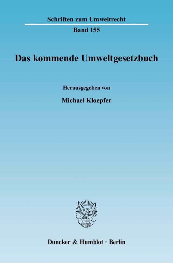 Cover Das kommende Umweltgesetzbuch