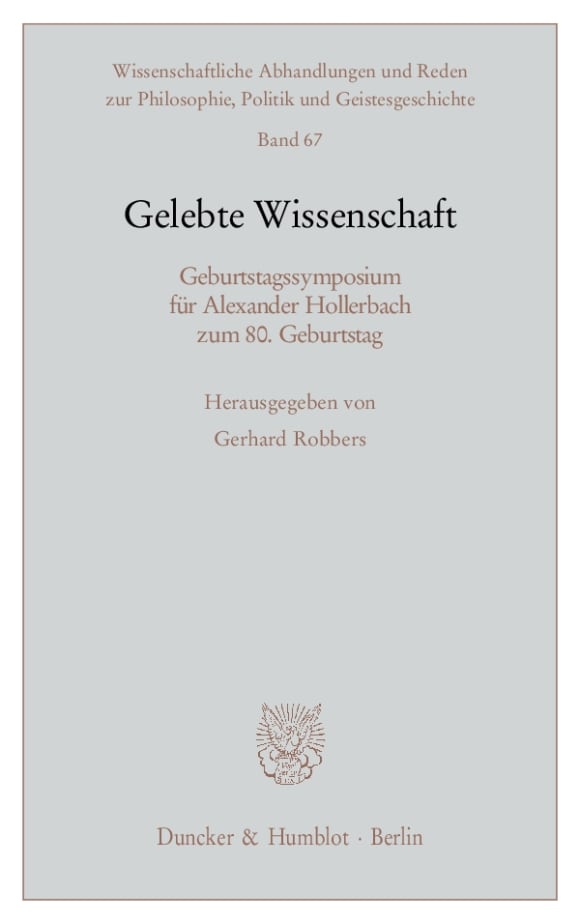 Cover Gelebte Wissenschaft