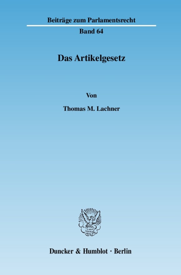 Cover Das Artikelgesetz