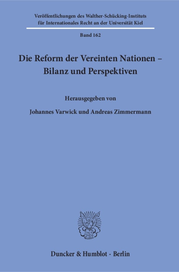 Cover Die Reform der Vereinten Nationen – Bilanz und Perspektiven