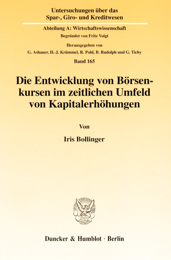 Cover Die Entwicklung von Börsenkursen im zeitlichen Umfeld von Kapitalerhöhungen