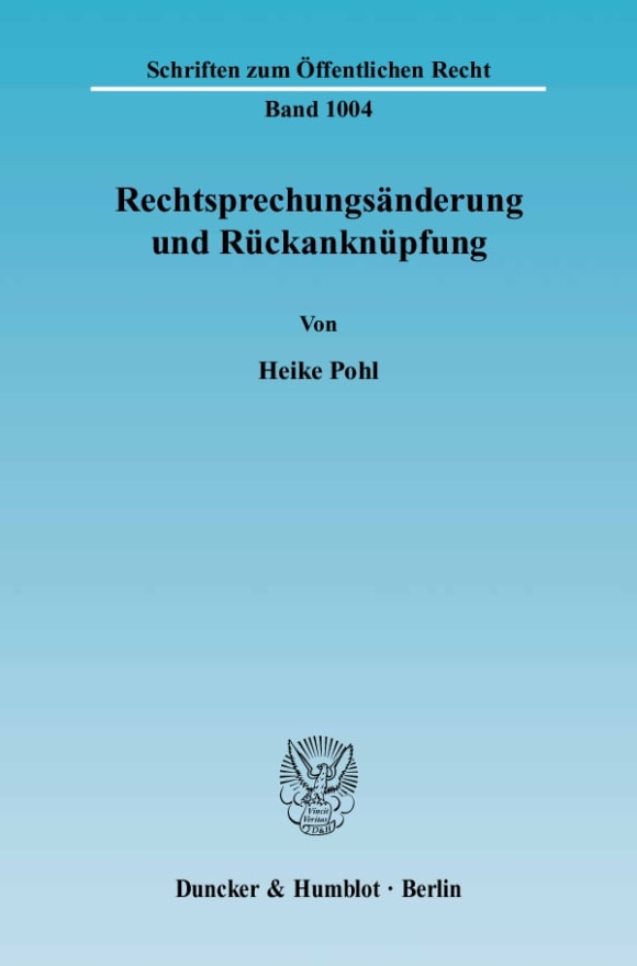 Cover Rechtsprechungsänderung und Rückanknüpfung