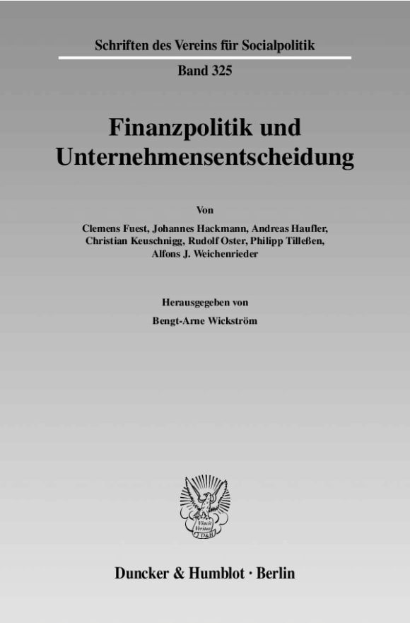 Cover Finanzpolitik und Unternehmensentscheidung