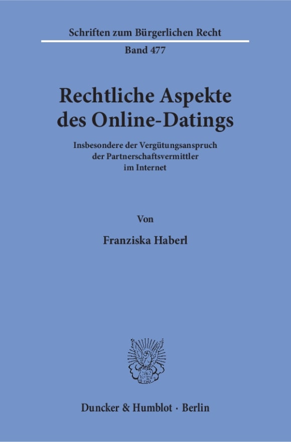 Cover Rechtliche Aspekte des Online-Datings