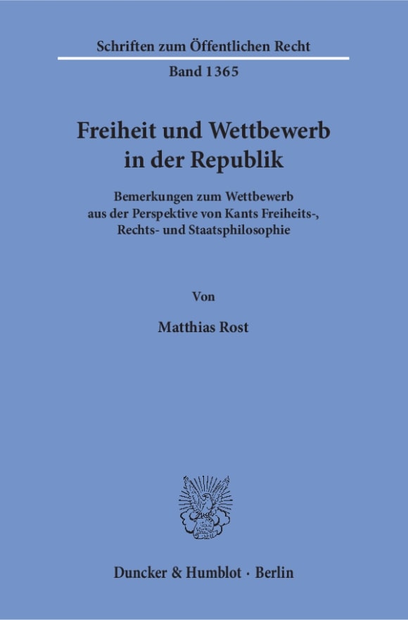 Cover Freiheit und Wettbewerb in der Republik