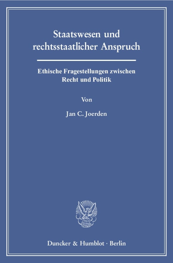 Cover Staatswesen und rechtsstaatlicher Anspruch