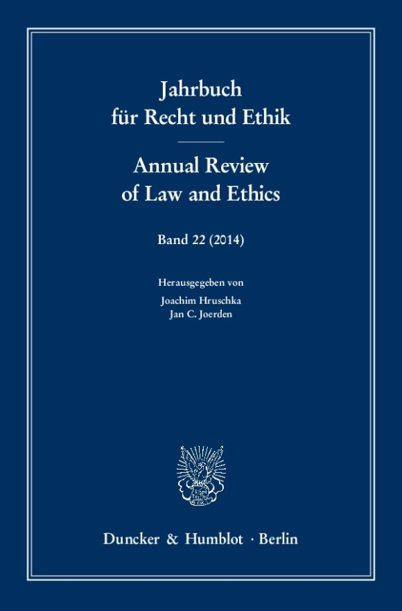 Cover Jahrbuch für Recht und Ethik / Annual Review of Law and Ethics