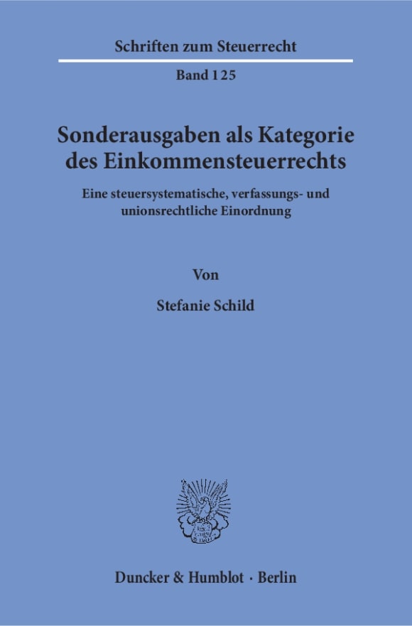 Cover Sonderausgaben als Kategorie des Einkommensteuerrechts