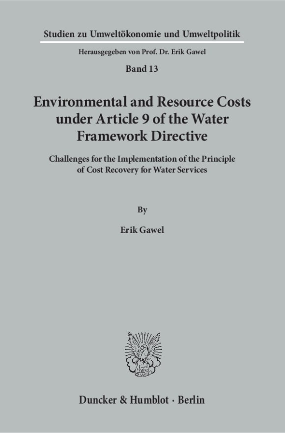 Cover Environmental and Resource Costs under Article 9 of the Water Framework Directive