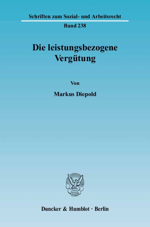 Cover Die leistungsbezogene Vergütung