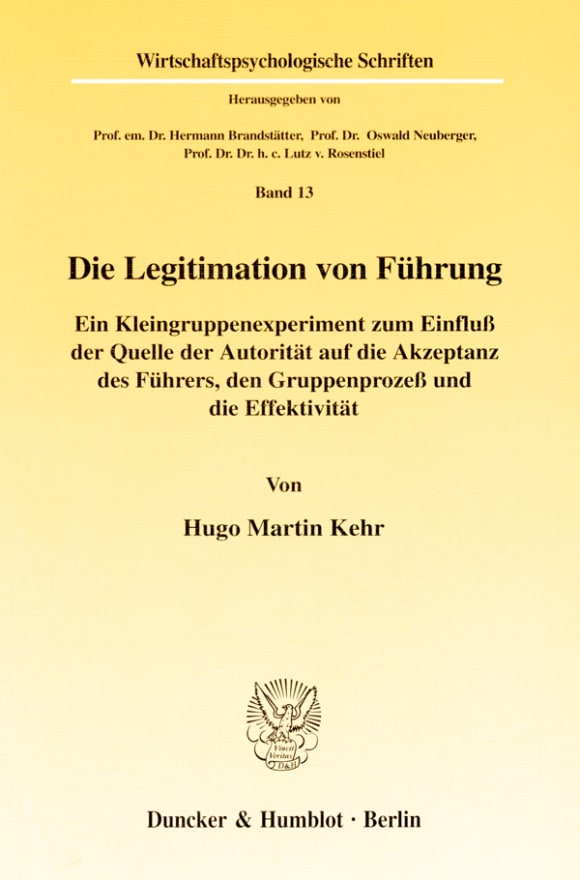 Cover Die Legitimation von Führung