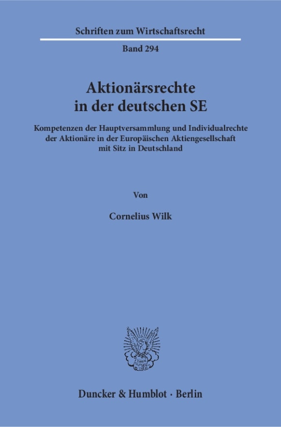 Cover Aktionärsrechte in der deutschen SE