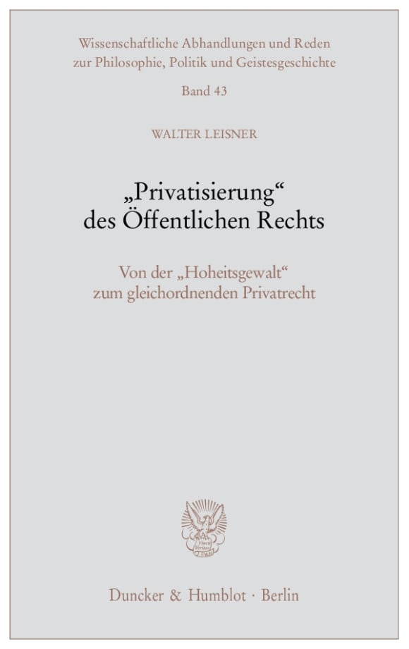 Cover »Privatisierung« des Öffentlichen Rechts