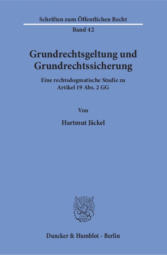 Cover Grundrechtsgeltung und Grundrechtssicherung