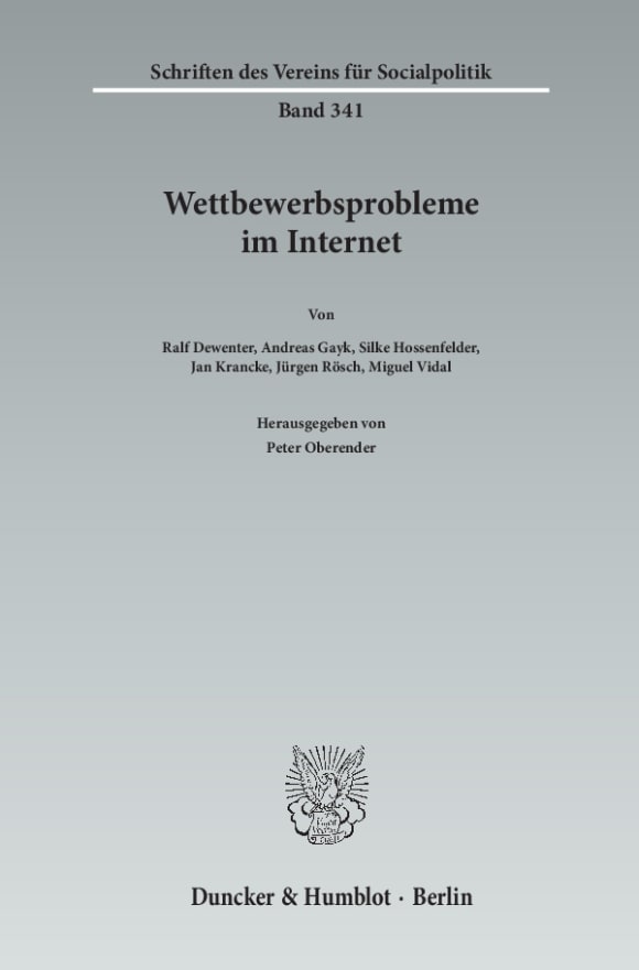 Cover Wettbewerbsprobleme im Internet