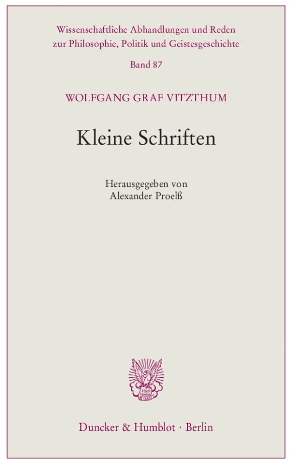 Cover Kleine Schriften