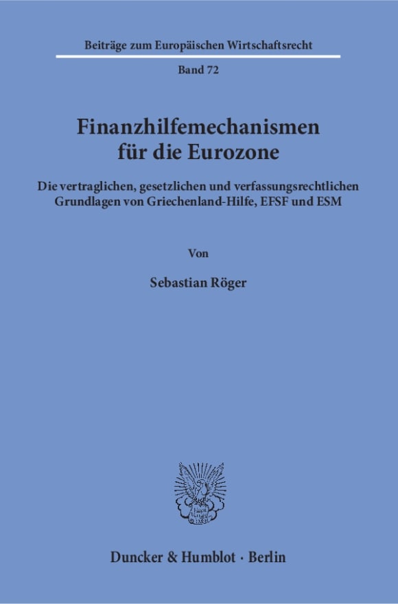 Cover Finanzhilfemechanismen für die Eurozone