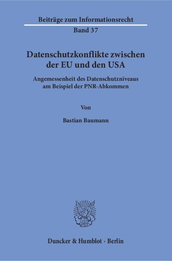 Cover Datenschutzkonflikte zwischen der EU und den USA