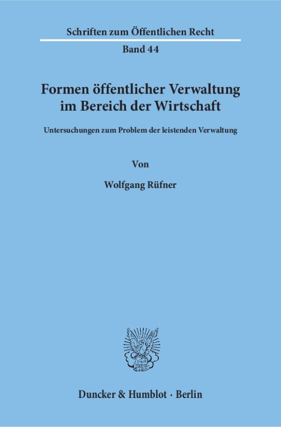 Cover Formen öffentlicher Verwaltung im Bereich der Wirtschaft