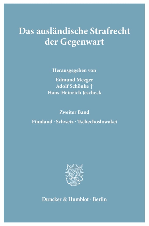 Cover Das ausländische Strafrecht der Gegenwart