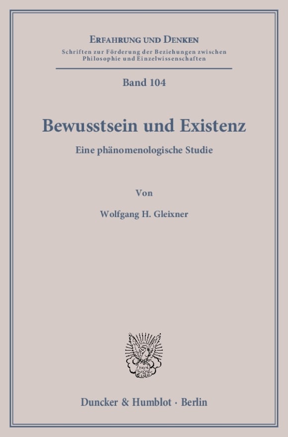 Cover Bewusstsein und Existenz