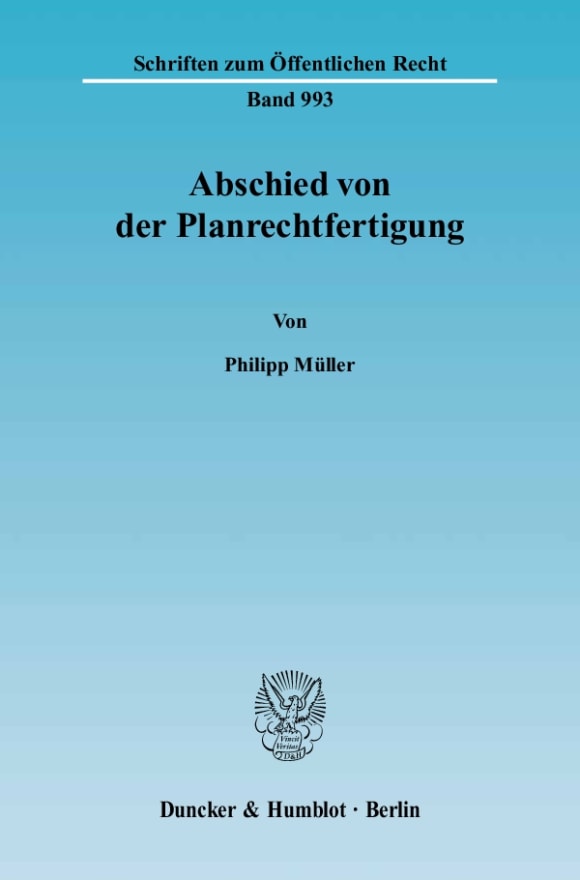 Cover Abschied von der Planrechtfertigung