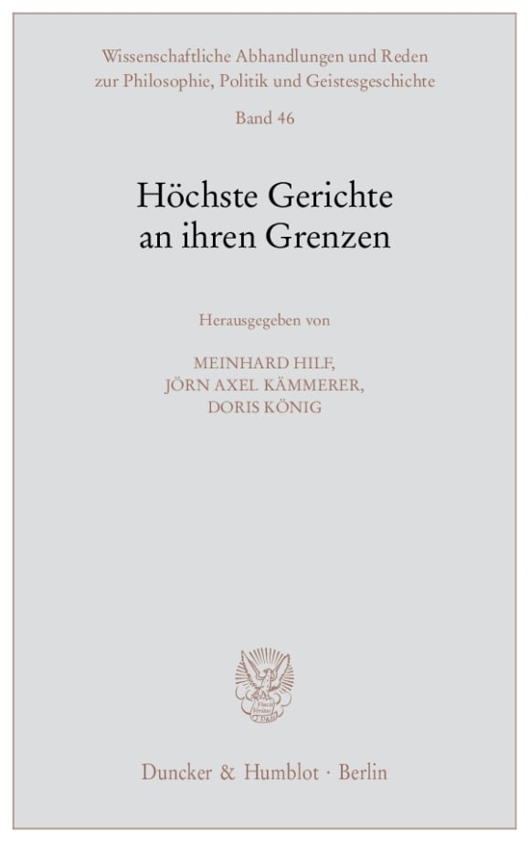 Cover Höchste Gerichte an ihren Grenzen