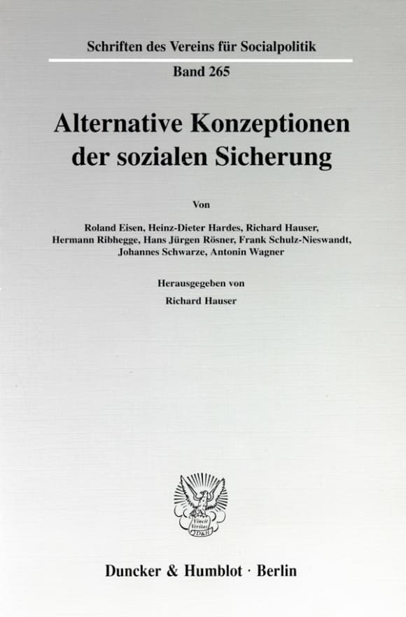 Cover Alternative Konzeptionen der sozialen Sicherung