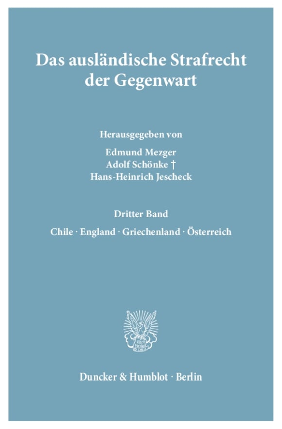 Cover Das ausländische Strafrecht der Gegenwart