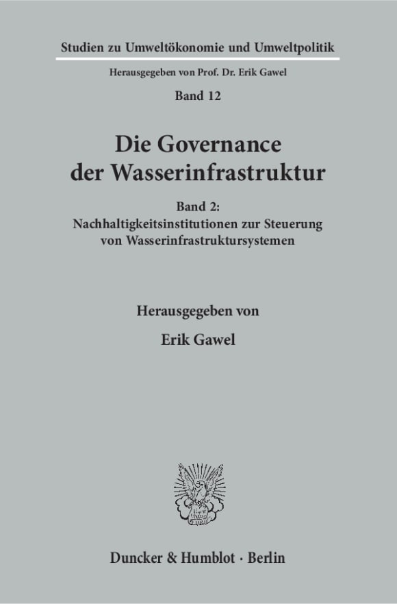 Cover Die Governance der Wasserinfrastruktur