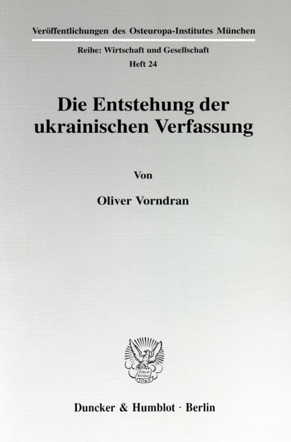 Cover Die Entstehung der ukrainischen Verfassung