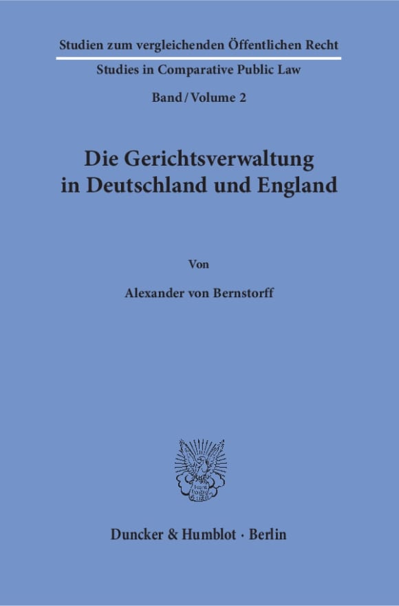 Cover Die Gerichtsverwaltung in Deutschland und England