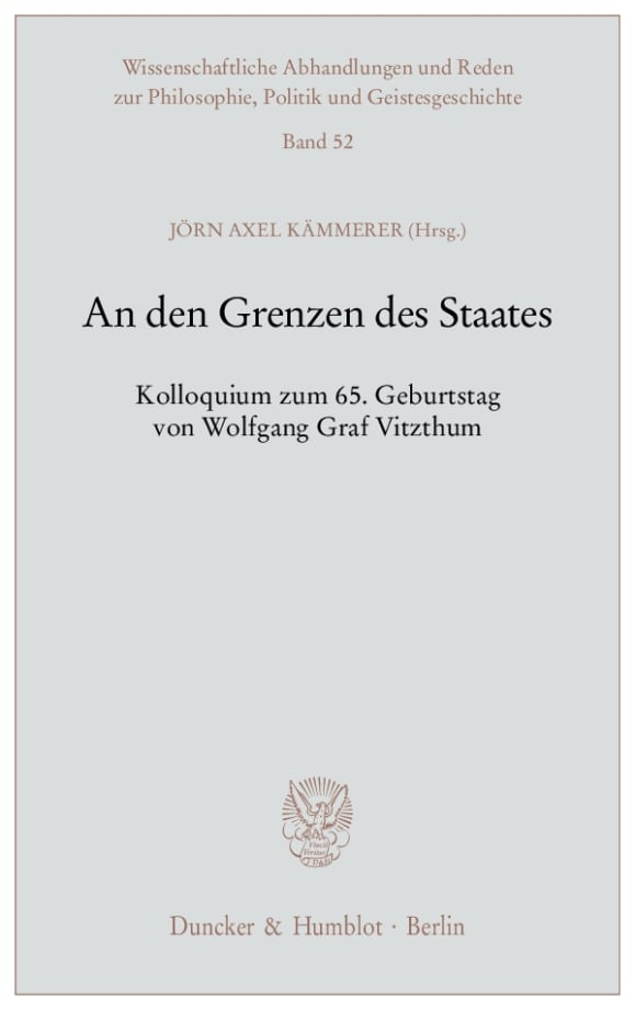 Cover An den Grenzen des Staates