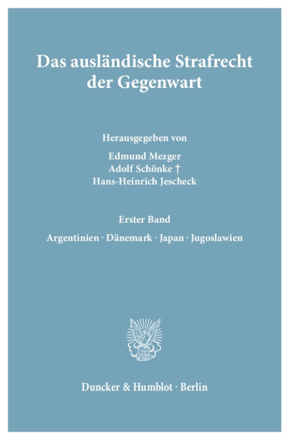 Cover Das ausländische Strafrecht der Gegenwart