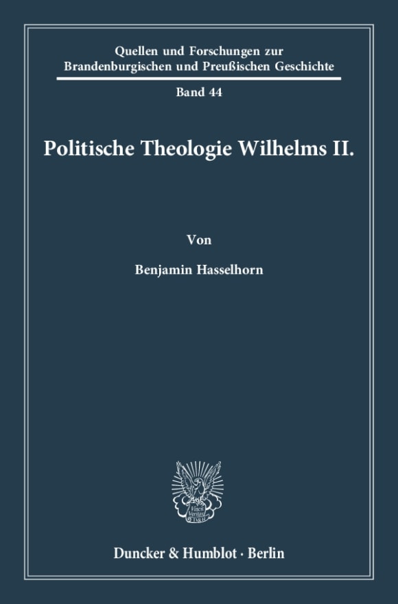 Cover Politische Theologie Wilhelms II