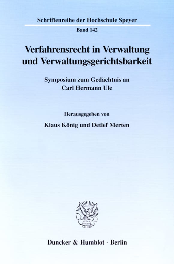 Cover Verfahrensrecht in Verwaltung und Verwaltungsgerichtsbarkeit