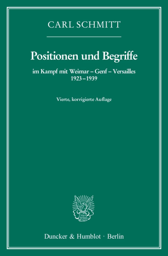 Cover Positionen und Begriffe, im Kampf mit Weimar – Genf – Versailles 1923–1939