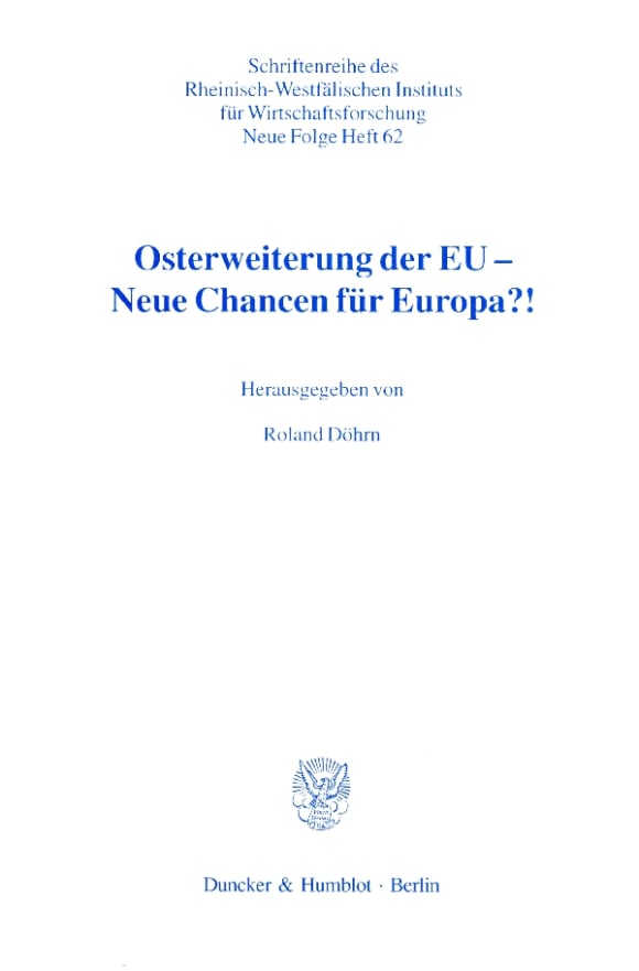 Cover Osterweiterung der EU – Neue Chancen für Europa?!